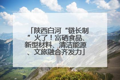 陕西白河“链长制”火了！富硒食品、新型材料、清洁能源、文旅融合齐发力