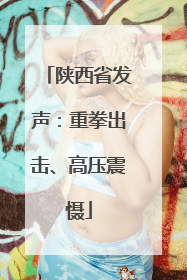 陕西省发声：重拳出击、高压震慑