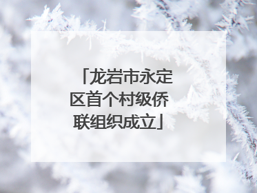 龙岩市永定区首个村级侨联组织成立