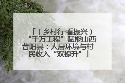 （乡村行·看振兴）“千万工程”赋能山西昔阳县：人居环境与村民收入“双提升”