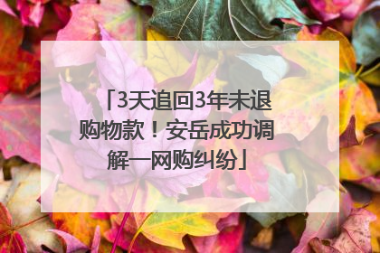3天追回3年未退购物款！安岳成功调解一网购纠纷