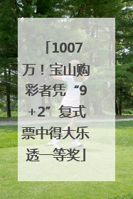 1007万！宝山购彩者凭“9+2”复式票中得大乐透一等奖