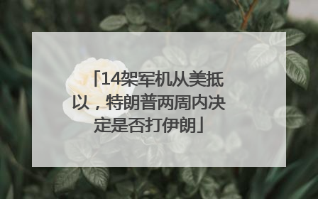 14架军机从美抵以，特朗普两周内决定是否打伊朗