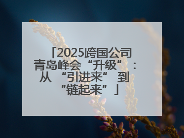 2025跨国公司青岛峰会“升级”：从 “引进来” 到 “链起来”