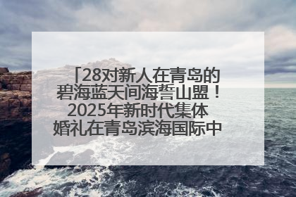 28对新人在青岛的碧海蓝天间海誓山盟！2025年新时代集体婚礼在青岛滨海国际中心文明实践广场举行