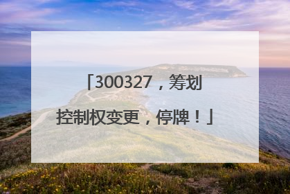 300327，筹划控制权变更，停牌！