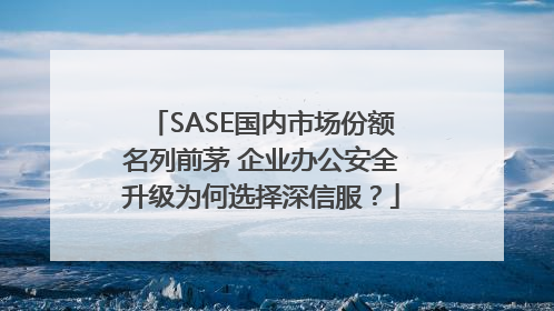 SASE国内市场份额名列前茅 企业办公安全升级为何选择深信服？